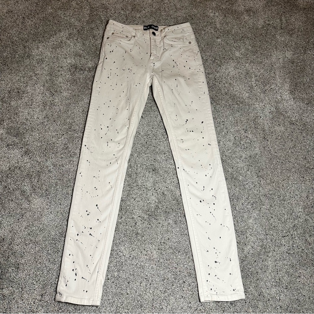 BLK DNM White Paint Splashed Jeans, 22 Neptune White, Skinny Jeans - Women 25x30